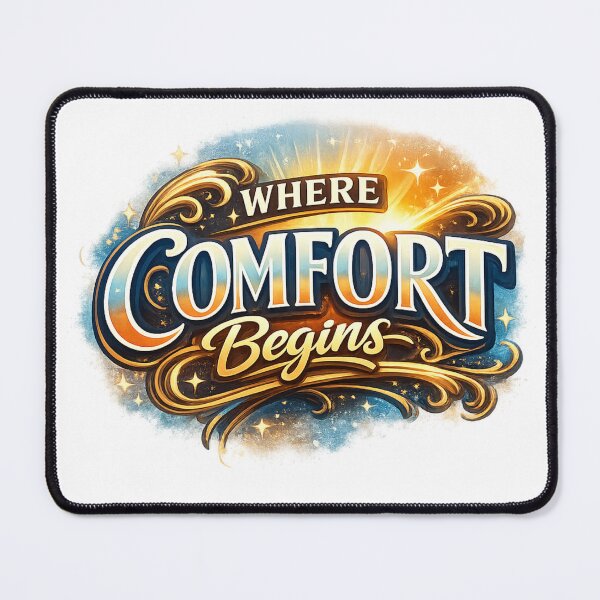 Item preview, Where Comfort Begins Elegant Glow Typography T‑Shirt designed and sold by EdgeSphere.