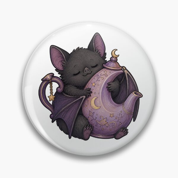 Item preview, Sleepy Bat Hugging a Moon Teapot designed and sold by The-Art-of-D.