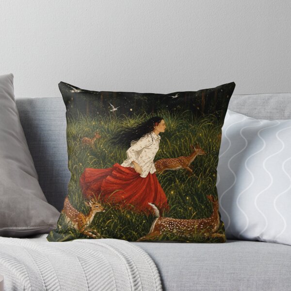 Item preview, Enchanted Forest Woman with Deer Wall Art | Whimsical Nature Fantasy Print | Woodland Decor designed and sold by AbstractAuraArt.