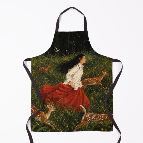 Item preview, Enchanted Forest Woman with Deer Wall Art | Whimsical Nature Fantasy Print | Woodland Decor designed and sold by AbstractAuraArt.
