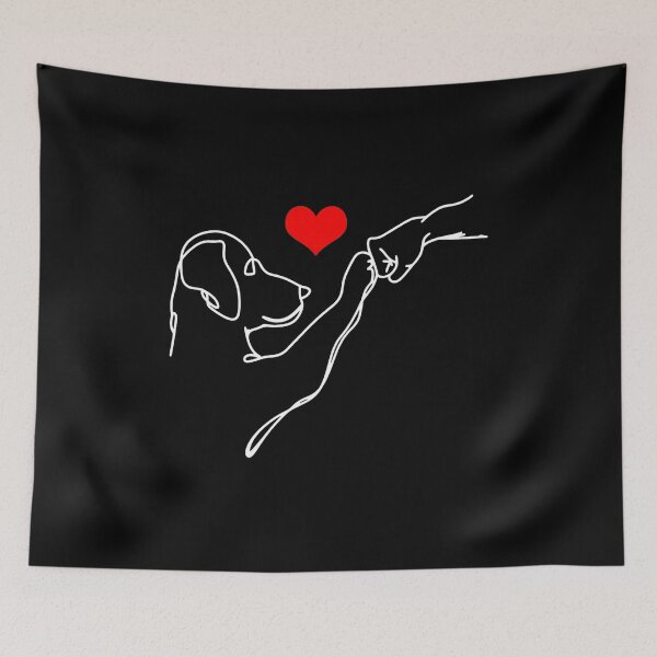 Item preview, Dog Paw Fist Bump Minimalist Heart Line Art designed and sold by GiaoCalonas.