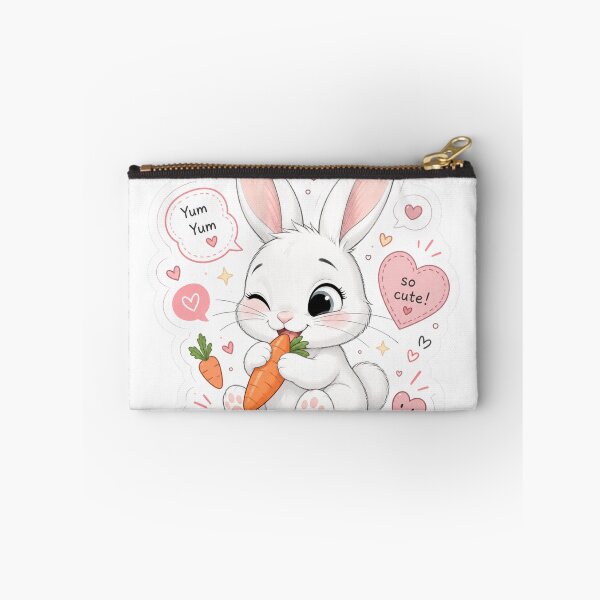 Item preview, Cute Kawaii Bunny Sticker | Baby Rabbit Eating Carrot designed and sold by Snikdha.