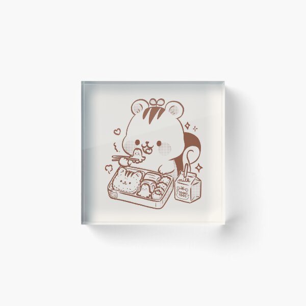 Item preview, Cute Squirrel Eating Kyaraben Kawaii Character Bento Illustration designed and sold by ToonToos.