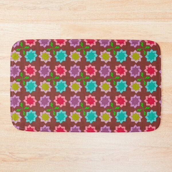 Item preview, Colorful Seamless Floral Pattern with Stylized Blooming Flowers on Brown Background, Decorative Vector Repeat Textile Design designed and sold by AjjimaJKM.