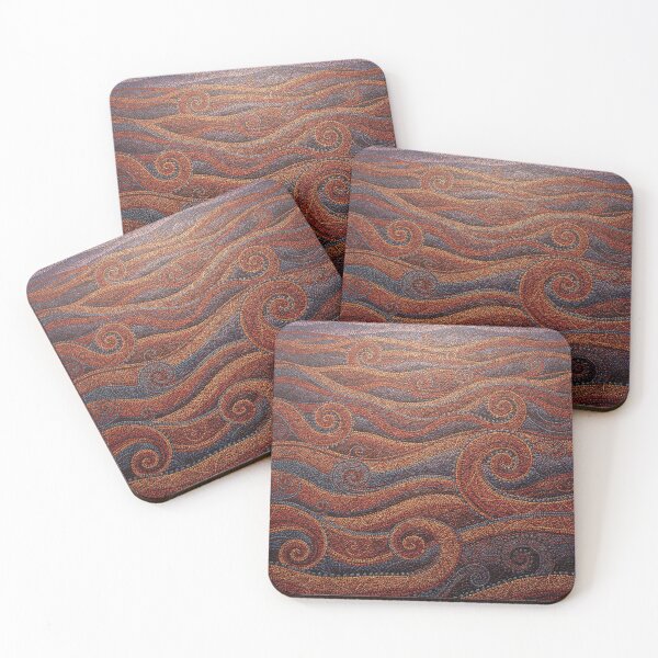 Item preview, Aboriginal Dot Waves | Earth Tone Abstract Pointillism designed and sold by GrinGalore.