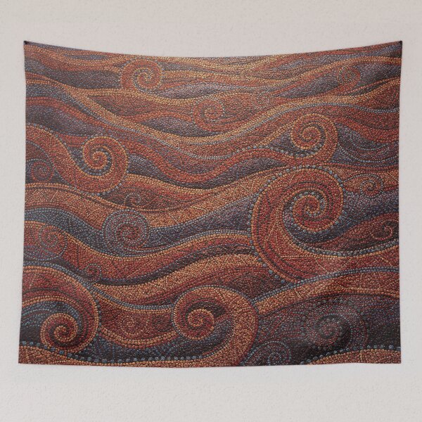 Item preview, Aboriginal Dot Waves | Earth Tone Abstract Pointillism designed and sold by GrinGalore.