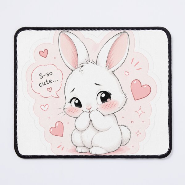 Item preview, Cute Shy Bunny Sticker | Blushing Kawaii Rabbit designed and sold by Snikdha.