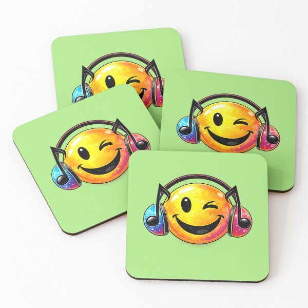 Item preview, Winking Smiley with Music Note Headphones | Cute DJ Emoji Design | Music Lover Gift | Kawaii Headphone Sticker | Graphic T-Shirt | Happy Music Art designed and sold by thesmilngnature.