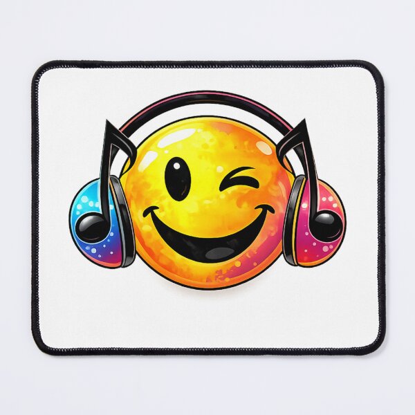 Item preview, Winking Smiley with Music Note Headphones | Cute DJ Emoji Design | Music Lover Gift | Kawaii Headphone Sticker | Graphic T-Shirt | Happy Music Art designed and sold by thesmilngnature.