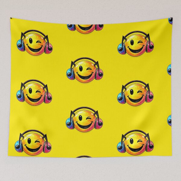 Item preview, Winking Smiley with Music Note Headphones | Cute DJ Emoji Design | Music Lover Gift | Kawaii Headphone Sticker | Graphic T-Shirt | Happy Music Art designed and sold by thesmilngnature.