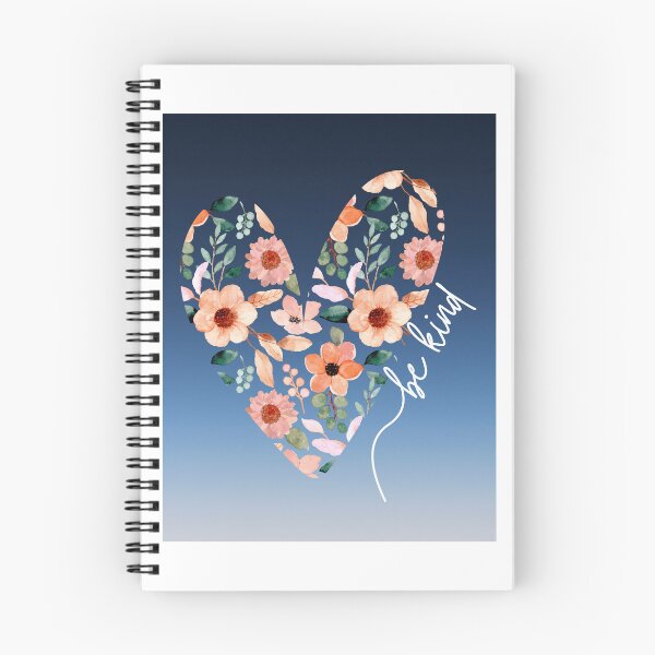 Item preview, Peach and Dark Blue Watercolor Floral Heart T Shirt designed and sold by SVSocialH.