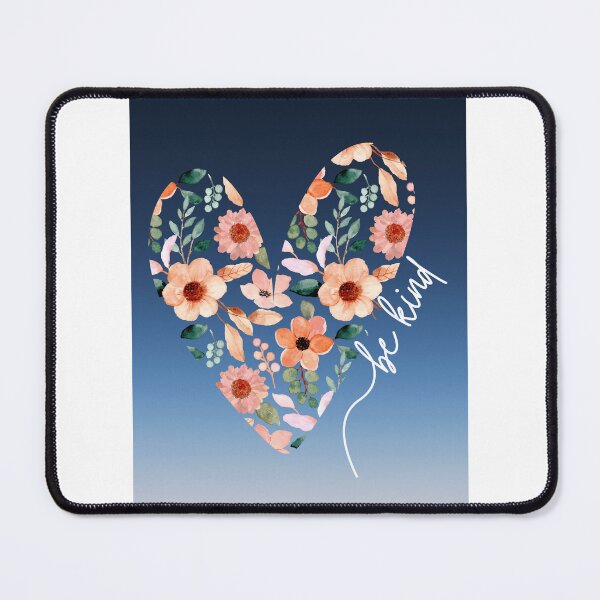 Item preview, Peach and Dark Blue Watercolor Floral Heart T Shirt designed and sold by SVSocialH.