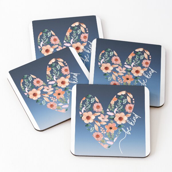 Item preview, Peach and Dark Blue Watercolor Floral Heart T Shirt designed and sold by SVSocialH.