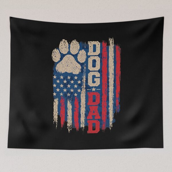 Item preview, Vintage Patriotic Dog Dad American Flag Paw designed and sold by GiaoCalonas.