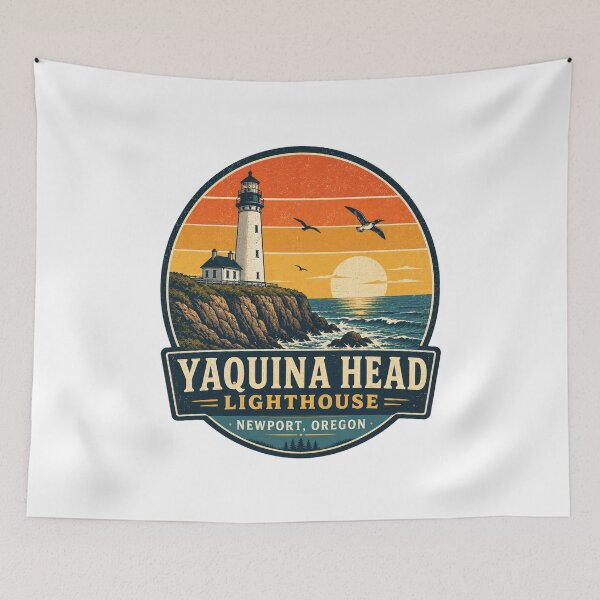 Item preview, Yaquina Head Lighthouse Newport Oregon Retro Coastal Travel Shirt | Vintage Pacific Coast Lighthouse Design designed and sold by Globalcitytees.