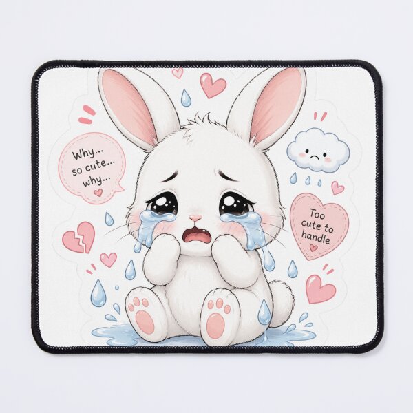 Item preview, Cute Crying Bunny Sticker | Sad Kawaii Rabbit designed and sold by Snikdha.