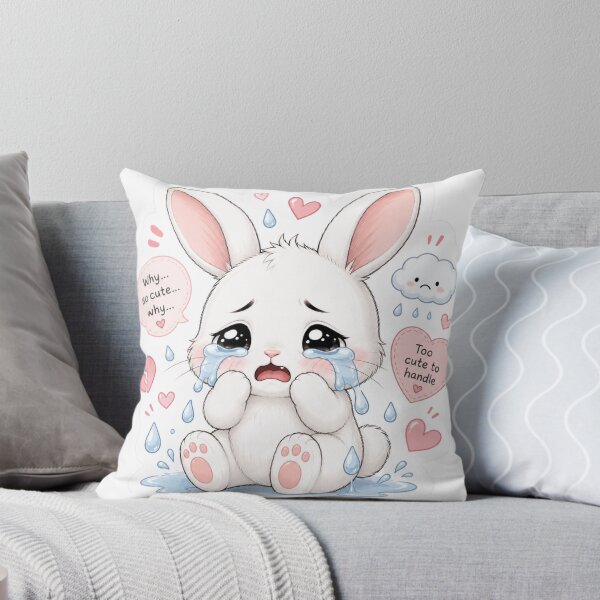 Item preview, Cute Crying Bunny Sticker | Sad Kawaii Rabbit designed and sold by Snikdha.