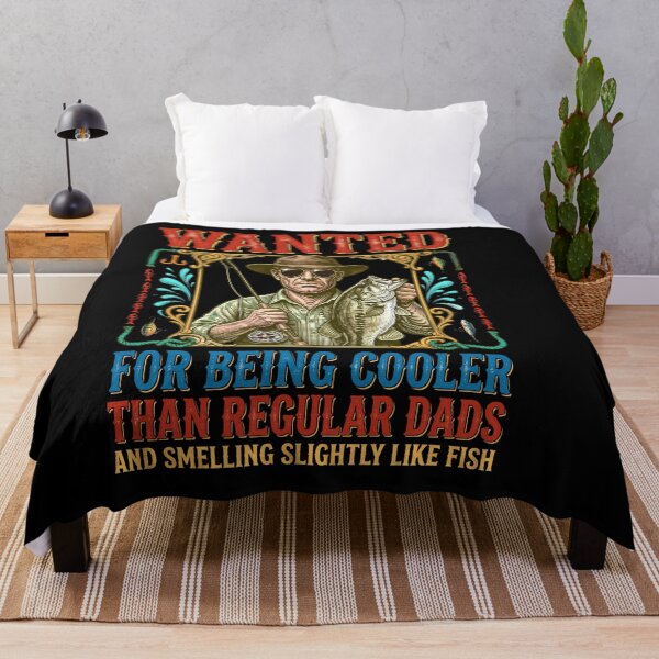 Item preview, Wanted For Being Cooler Than Regular Dads Funny Fishing designed and sold by ShetuAhsan.