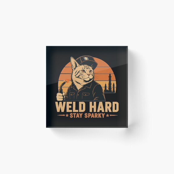 Item preview, Maine Coon - Weld Hard Stay Sparky Welder Cat Retro Sunset designed and sold by RusticMeadow.