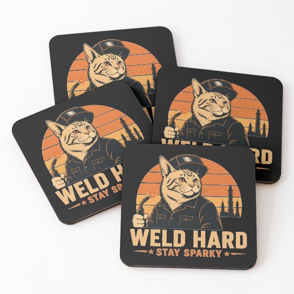 Item preview, Maine Coon - Weld Hard Stay Sparky Welder Cat Retro Sunset designed and sold by RusticMeadow.