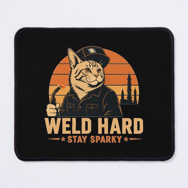 Item preview, Maine Coon - Weld Hard Stay Sparky Welder Cat Retro Sunset designed and sold by RusticMeadow.