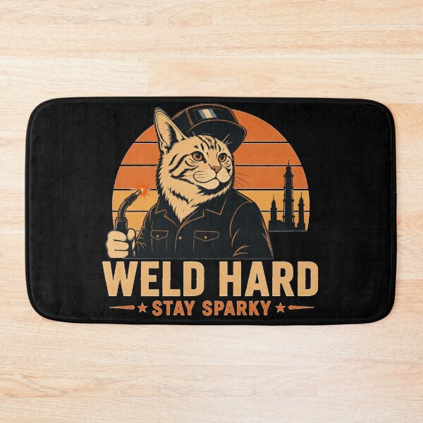 Item preview, Maine Coon - Weld Hard Stay Sparky Welder Cat Retro Sunset designed and sold by RusticMeadow.