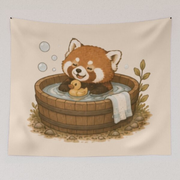 Item preview, Bath Time Red Panda designed and sold by MellowMunchkins.