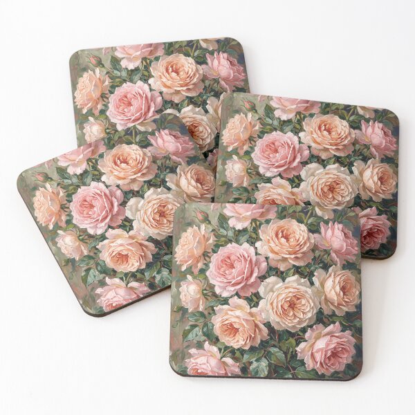 Item preview, Impasto Garden Glow — Pink Rose Oil Painting Wall Art Print designed and sold by PickyAura.