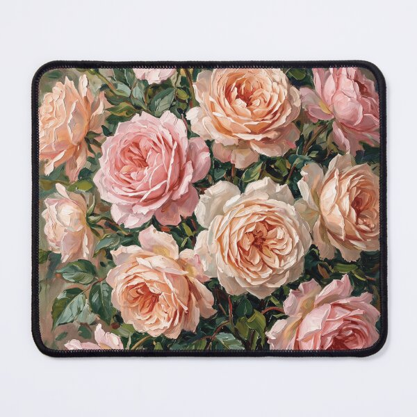 Item preview, Impasto Garden Glow — Pink Rose Oil Painting Wall Art Print designed and sold by PickyAura.