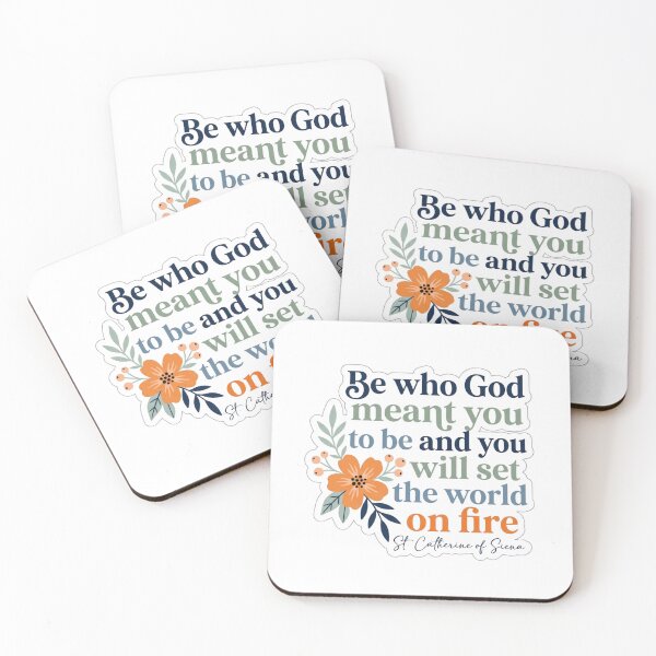 Item preview, St Catherine of Siena Be Who God Meant You To Be Floral designed and sold by raedattia.