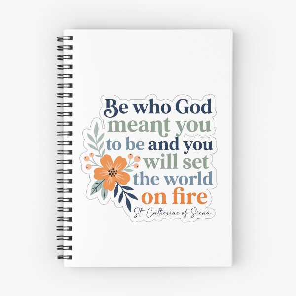 Item preview, St Catherine of Siena Be Who God Meant You To Be Floral designed and sold by raedattia.