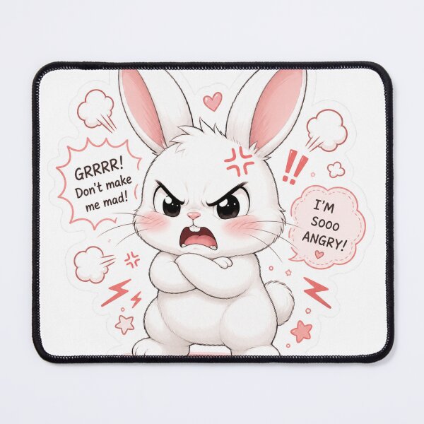 Item preview, Cute Angry Bunny Sticker | Grumpy Kawaii Rabbit designed and sold by Snikdha.
