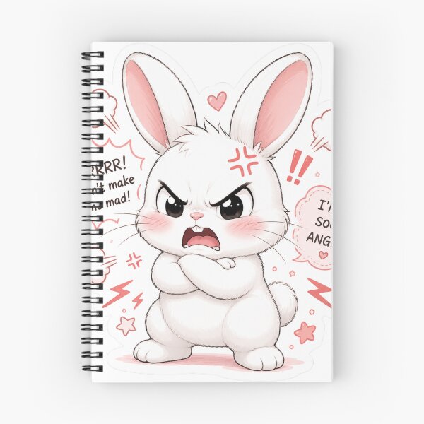 Item preview, Cute Angry Bunny Sticker | Grumpy Kawaii Rabbit designed and sold by Snikdha.