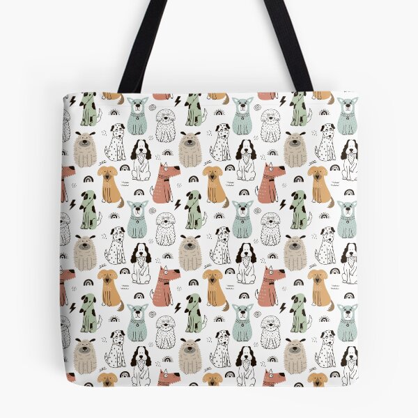 Item preview, Dogs in Soft Muted Colours Allover Pattern designed and sold by TeeGeeTees.