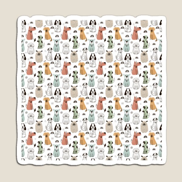 Item preview, Dogs in Soft Muted Colours Allover Pattern designed and sold by TeeGeeTees.