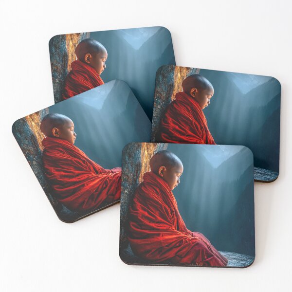 Item preview, Meditative Monk in Serene Mountain Landscape Lighting designed and sold by Artessie.