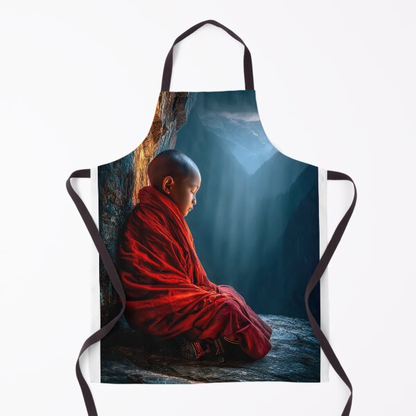 Item preview, Meditative Monk in Serene Mountain Landscape Lighting designed and sold by Artessie.
