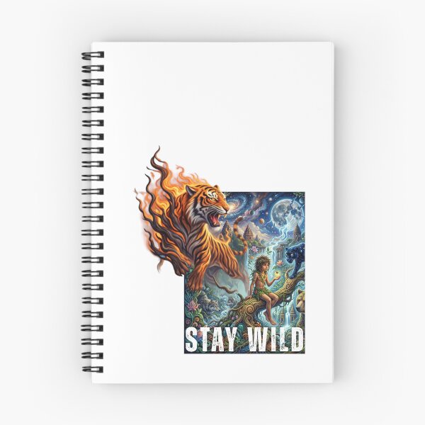 Item preview, Stay Wild Fire Tiger Cosmic Jungle Fantasy Art designed and sold by rich-moda.
