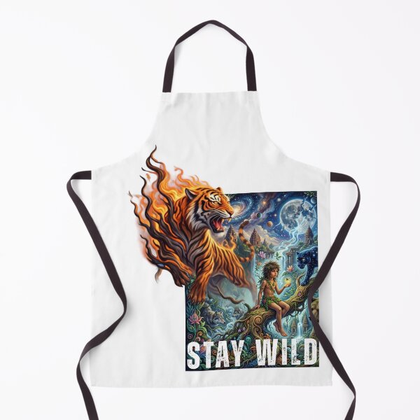 Item preview, Stay Wild Fire Tiger Cosmic Jungle Fantasy Art designed and sold by rich-moda.