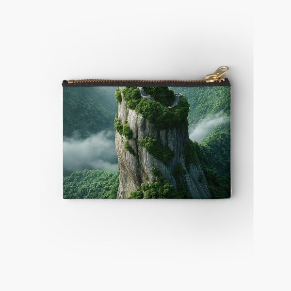 Item preview, Majestic Statue Overlooking Lush Mountain Terrain designed and sold by Artessie.