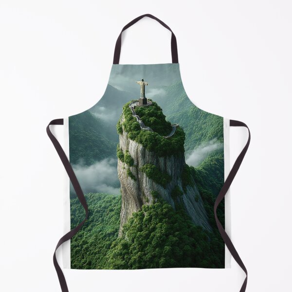 Item preview, Majestic Statue Overlooking Lush Mountain Terrain designed and sold by Artessie.