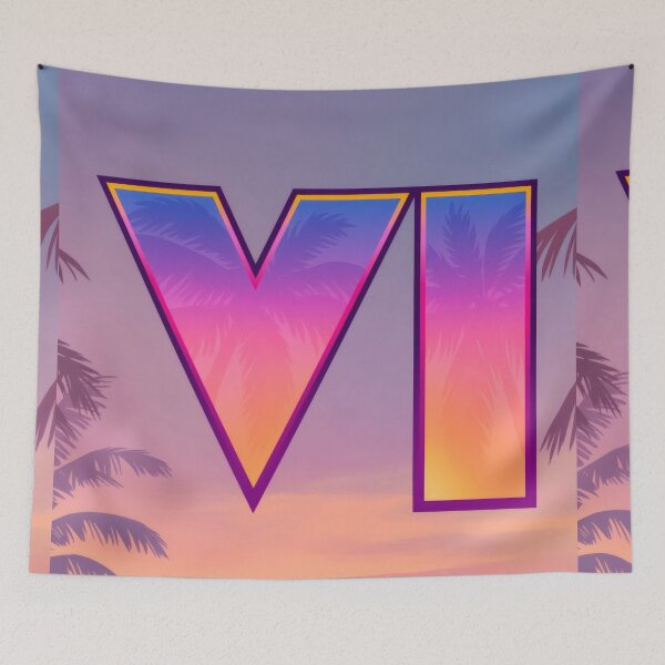 Item preview, Retro Neon Ocean Sunset V-I - Tropical Palm Trees Minimalist Vaporwave Poster designed and sold by Billy Morfo™.