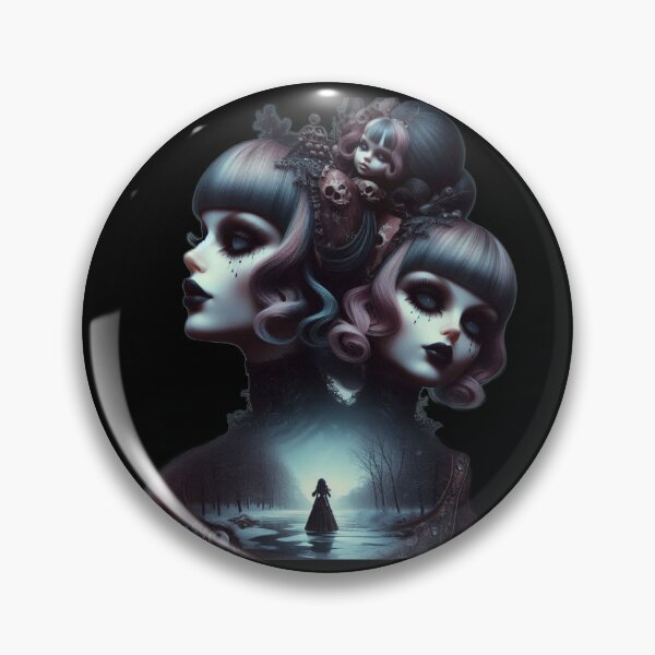 Item preview, Gothic Twin Dolls with Winter Forest Double Exposure designed and sold by LujziWorld.