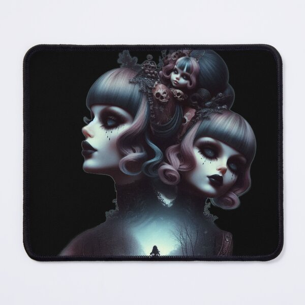 Item preview, Gothic Twin Dolls with Winter Forest Double Exposure designed and sold by LujziWorld.