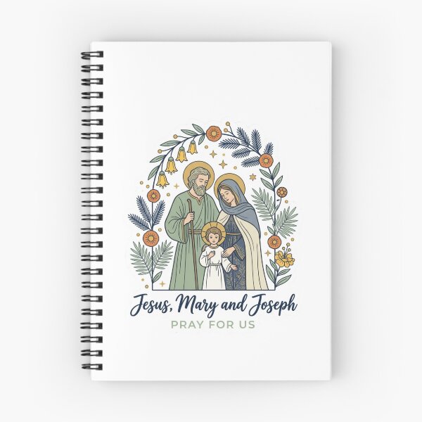 Item preview, Holy Family Jesus Mary Joseph Pray For Us Floral Catholic designed and sold by raedattia.