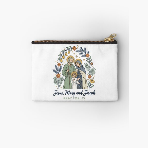 Item preview, Holy Family Jesus Mary Joseph Pray For Us Floral Catholic designed and sold by raedattia.