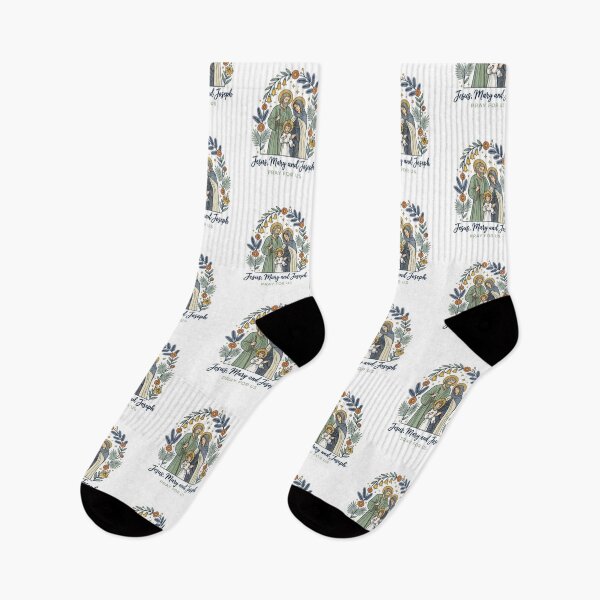 Item preview, Holy Family Jesus Mary Joseph Pray For Us Floral Catholic designed and sold by raedattia.