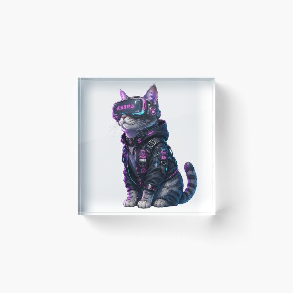 Item preview, Cyberpunk Cat VR Headset Artwork designed and sold by PriyankaSonara.
