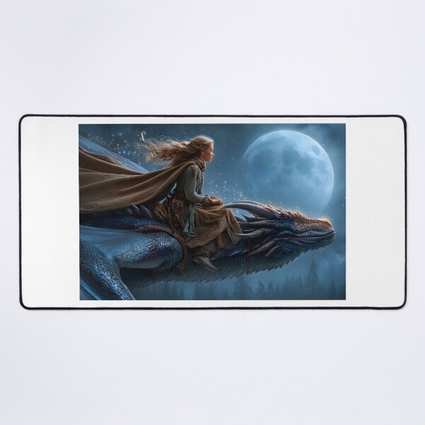 Item preview, A Warrior Princess Riding a Majestic Dragon designed and sold by Artessie.