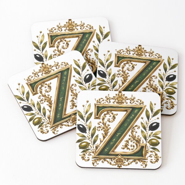 Item preview, Elegant Letter Z Monogram with Olive Branches & Gold Botanical Design | Luxury Green Floral Initial designed and sold by MoodLay.